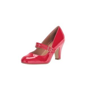 Journee Collection Womens 6 M Red Wendy Double Strap Pumps Heels NIB YI2